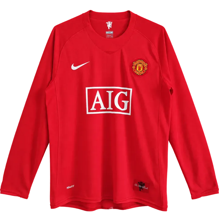 Jersey retro Manchester United 2007/08 Local Manga larga