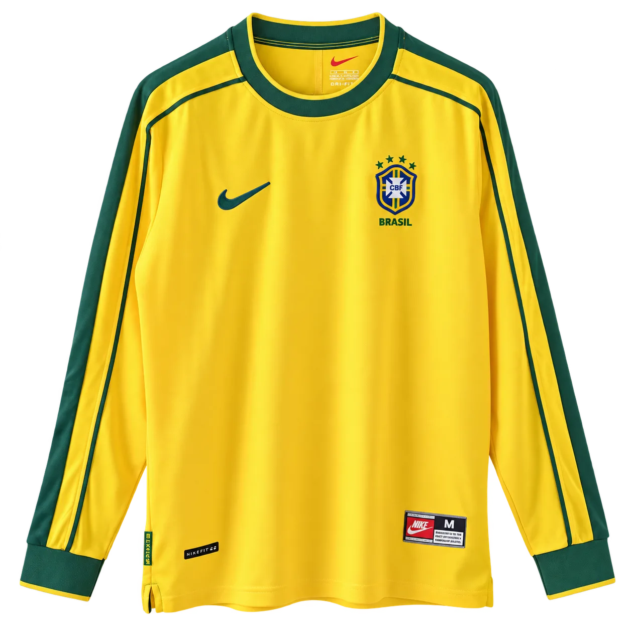Jersey retro Brasil 1998 Local Manga larga